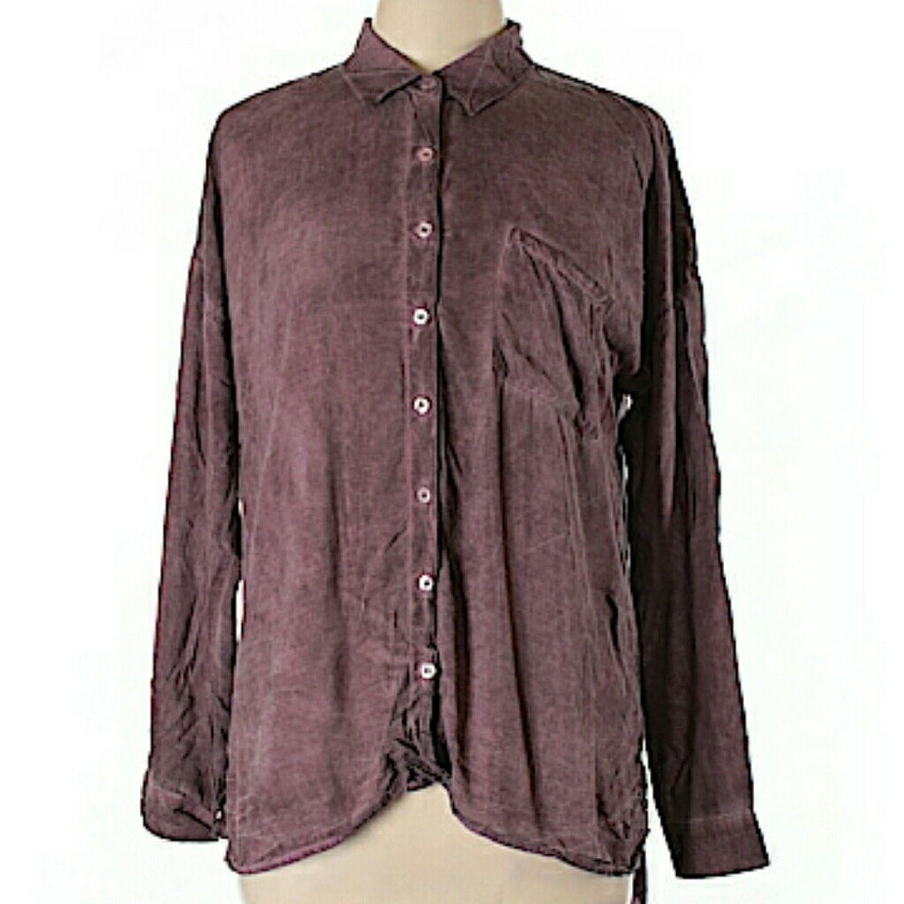 Plum button down